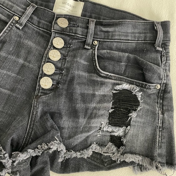 McGuire Denim Distressed Buttonfly Denim Shorts - Picture 2 of 5